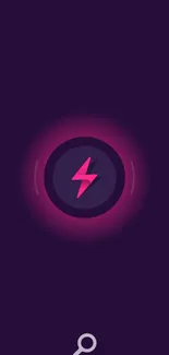 Mobile wallpaper featuring a pink lightning bolt on dark purple background.