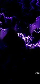 Purple lightning bolt pattern on dark background wallpaper