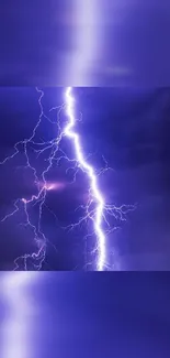 Dynamic electric purple lightning wallpaper for mobile screens.