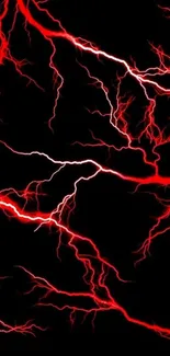 Red lightning bolts on a black background, showcasing dynamic energy.