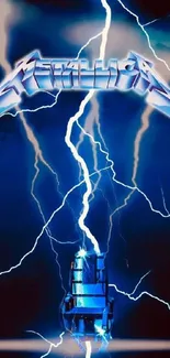 Electric blue wallpaper with lightning design and dynamic energy theme.