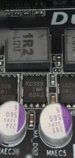 Close-up image of an electronic circuit board with detailed components.