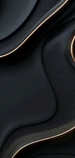 Abstract black and gold mobile wallpaper design.