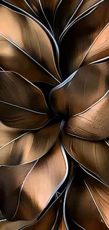 Elegant abstract brown leaves with artistic texture.