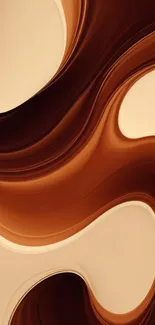 Elegant abstract brown swirl mobile wallpaper.