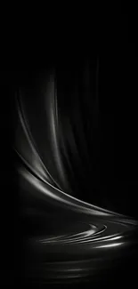 Dark abstract mobile wallpaper with elegant swirling design.