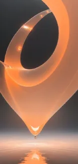 Elegant abstract orange flow design with luminous curves.