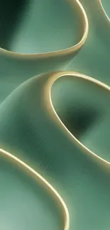 Abstract green curves wallpaper, elegant design for mobile.