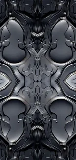 Abstract metal pattern wallpaper with symmetrical design.