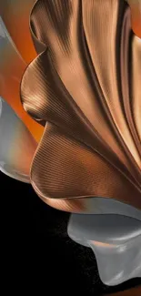 Elegant abstract wallpaper with bronze and silver textures.