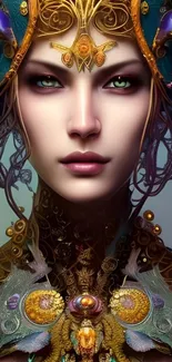 Elegant abstract portrait wallpaper with intricate details and vivid colors.