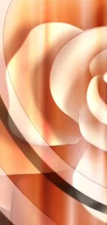 Abstract rose design wallpaper with warm peach and pink hues.