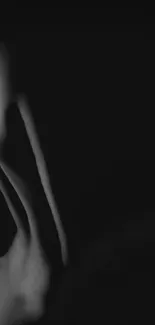 Black and white abstract silhouette art wallpaper.