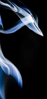 Elegant abstract smoke with blue highlights on a dark background.