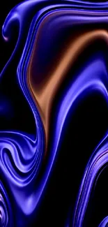 Elegant abstract swirl wallpaper in blue and purple tones.