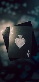 Elegant mobile wallpaper featuring an Ace of Spades playing card.