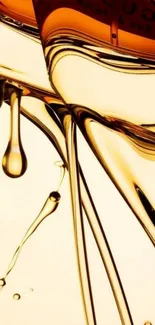 Stylish amber liquid art wallpaper for mobile.