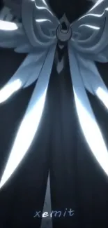 Elegant angel wings on dark background mobile wallpaper.