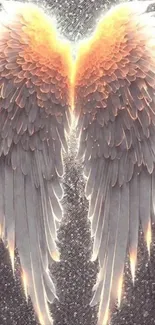 Elegant angel wings artwork with glowing feathers.