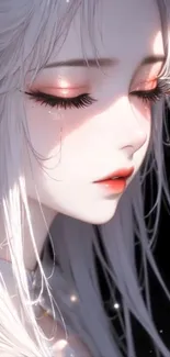 Elegant anime character with flowing hair