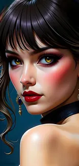 Detailed anime character with elegant features and accessories.