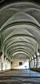 Elegant arched hallway with historic charm and intricate architecture.