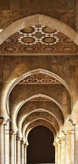 Elegant arches with intricate designs and warm sandstone tones.