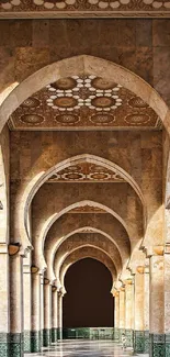 Elegant archway with warm tones and intricate designs in mobile wallpaper.