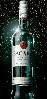 Elegant Bacardi rum bottle on dark background wallpaper.