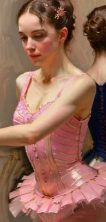 Ballet dancer in pink costume wallpaper for mobile.