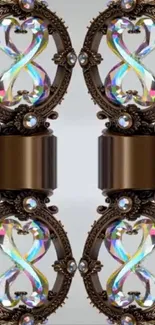 Baroque-inspired mobile wallpaper with intricate, ornate symmetrical design.