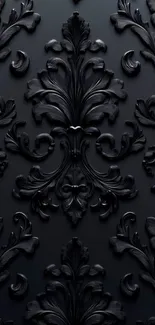 Elegant baroque style wallpaper with intricate floral pattern.