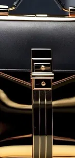 Stylish black and gold handbag design wallpaper.