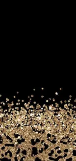 Elegant black and gold glitter wallpaper for mobile devices.