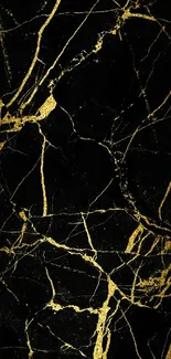 Elegant black and gold marble wallpaper.