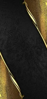 Elegant black and gold mobile wallpaper with textured design.