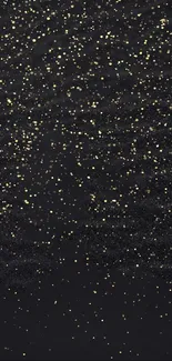 Sleek black wallpaper with gold sparkles for a luxurious touch.