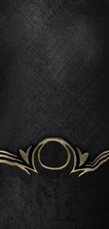 Elegant black and gold mobile phone wallpaper with ornate design.