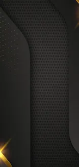 Elegant black wallpaper with gold accents.
