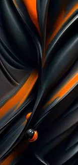 Abstract black and orange mobile phone wallpaper with elegant design.