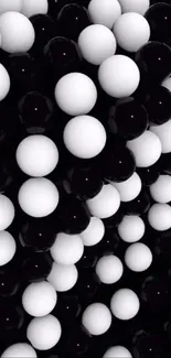 Black and white spheres pattern wallpaper.