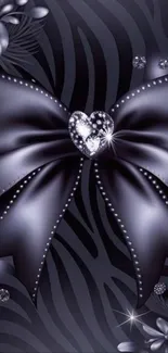 Elegant black bow with diamond accent wallpaper