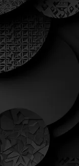 Elegant black geometric pattern wallpaper.