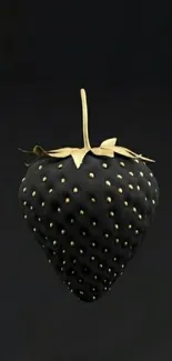 Black and gold artistic strawberry wallpaper.