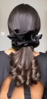 Chic black hair accessory with elegant style.