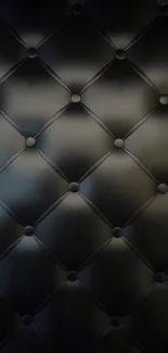 Elegant black quilted leather mobile wallpaper.