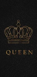 Black mobile wallpaper with golden crown and 'QUEEN' text.