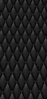 Elegant black quilted pattern wallpaper.