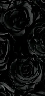 Elegant black roses mobile wallpaper in dark tones.