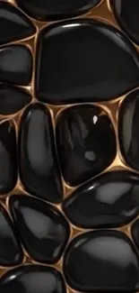 Elegant black stone textured wallpaper design.